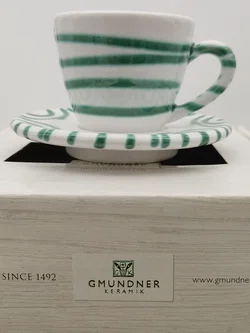 Gmundner Keramik Espresso-Set Grün Geflammt | Geschenkbox – Vorschau 5