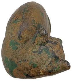 Vintage Gusseisen Katze – Dekorative Tierfigur mit grüner Patina – Vorschau 6