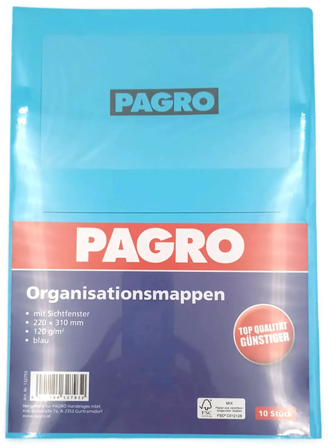 PAGRO Organisationsmappen mit Sichtfenster hellblau 10 Stk. A4 - Bild 1