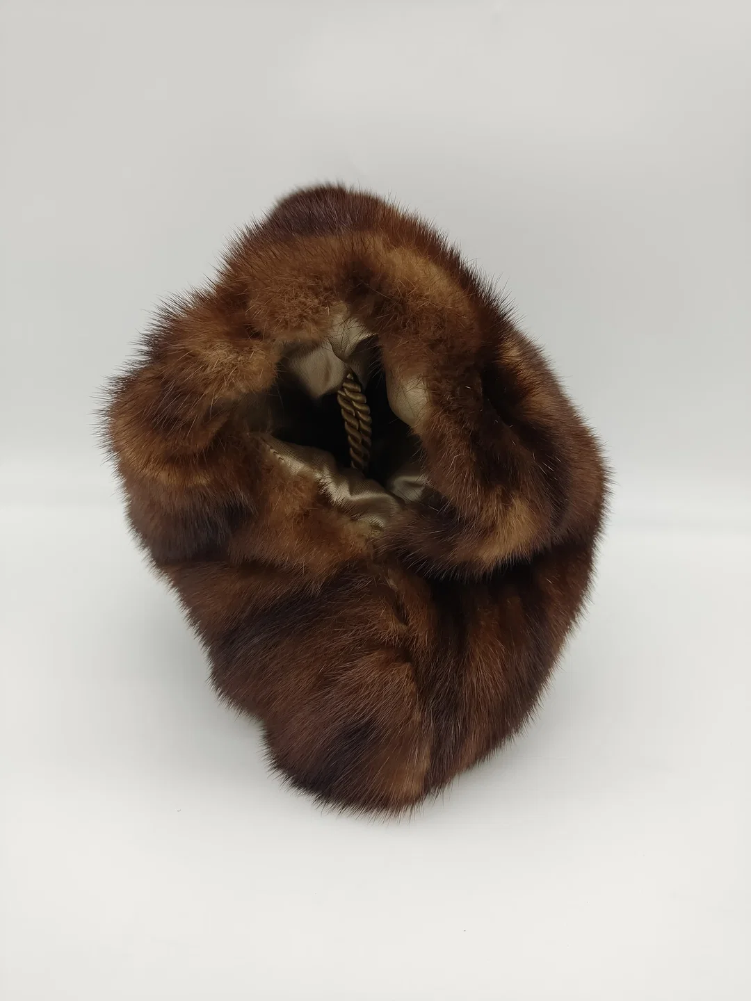 Vintage Damen Pelzmuff / Handwärmer braun – Bild 6