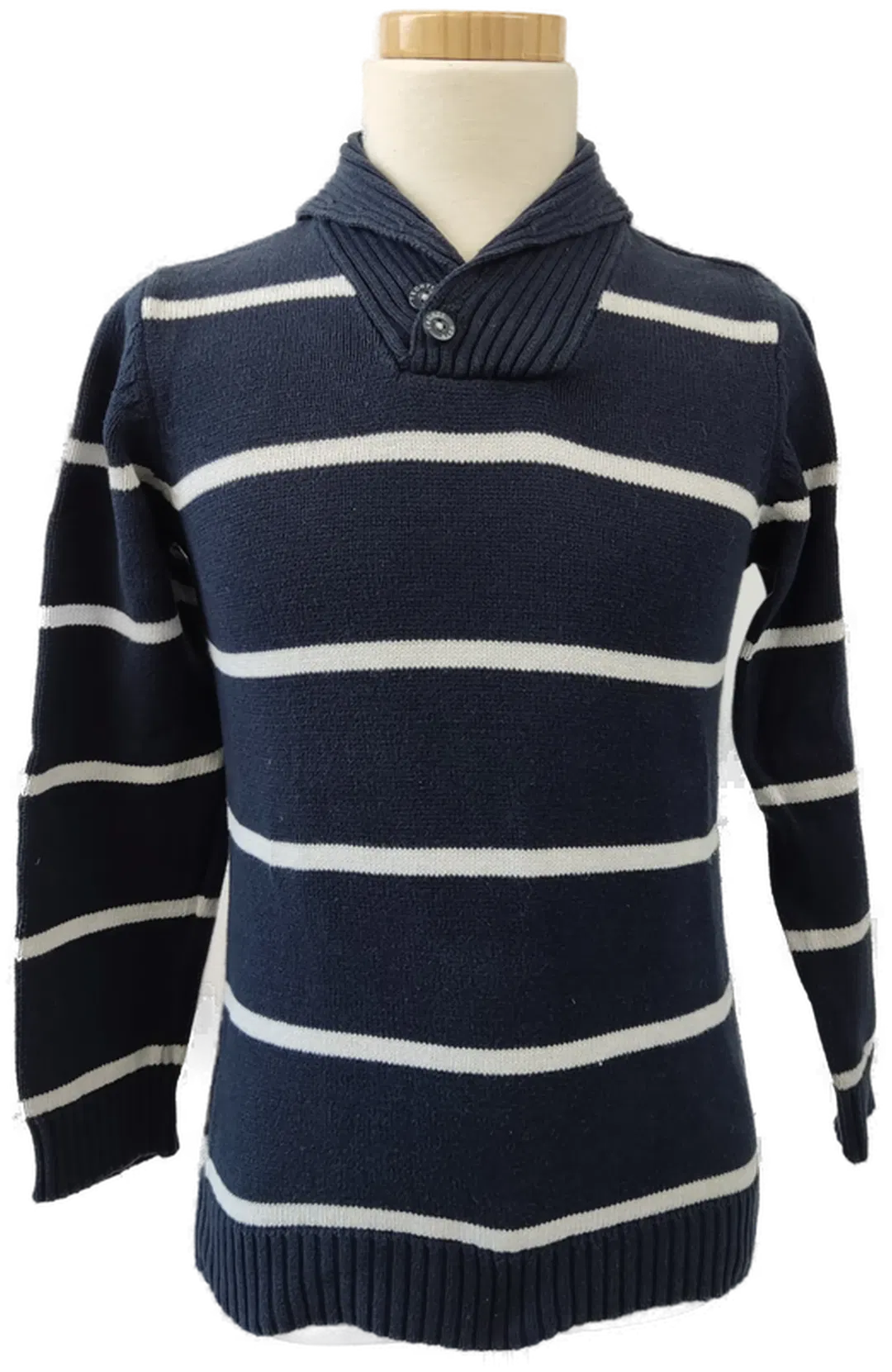 Division Kinder Pullover (J) blau weiß gestreift - 128 - Bild 4