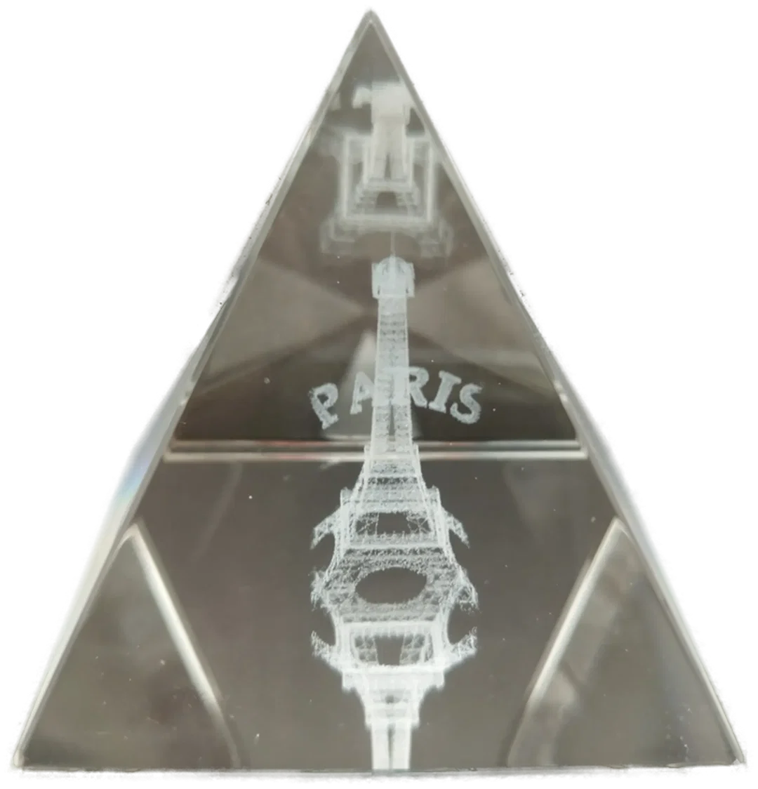 Souvenirs de Paris, Eiffelturm Pyramide - Kristallglas / 5x5x5cm – Bild 2