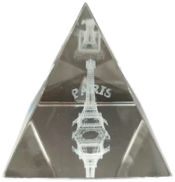 Souvenirs de Paris, Eiffelturm Pyramide - Kristallglas / 5x5x5cm - Bild 2