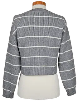 ZARA Damen Pullover, grau/weiß - Gr. S  - Bild 2