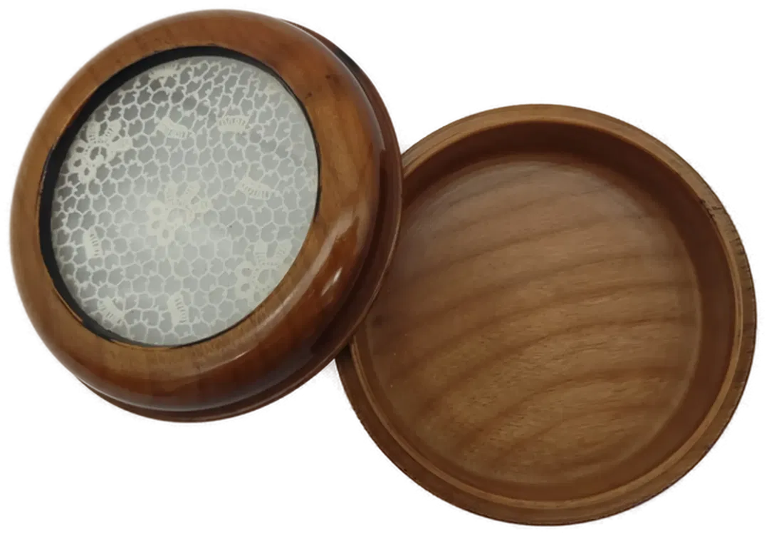 Holzschatulle mit Glasdeckel - Bild 1
