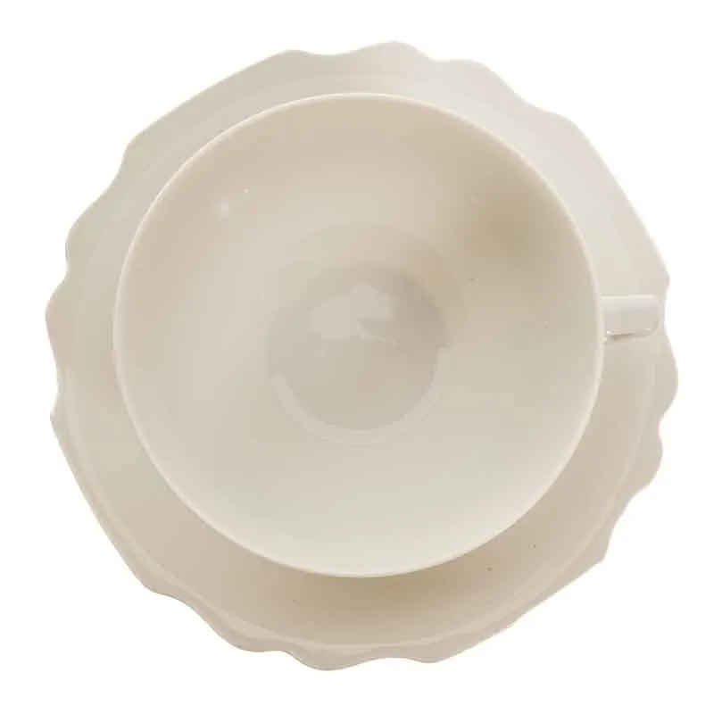  Wien Augarten 4 Tee Tassen + Untertassen Belvedere 114 weiß - Bild 1