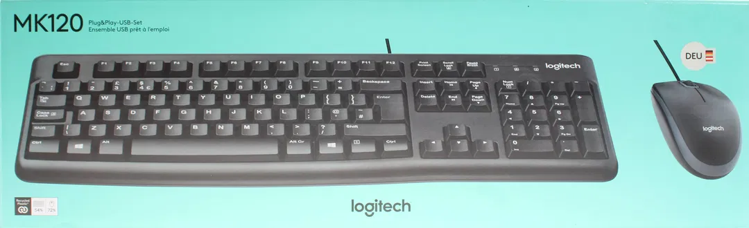 Logitech MK120 Kabelgebundenes Tastatur-Maus-Set – Plug & Play, QWERTZ, USB, Schwarz - Bild 4