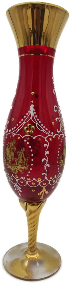  Glas aus Italien rubinrot mit goldenen Akzenten - Bild 3