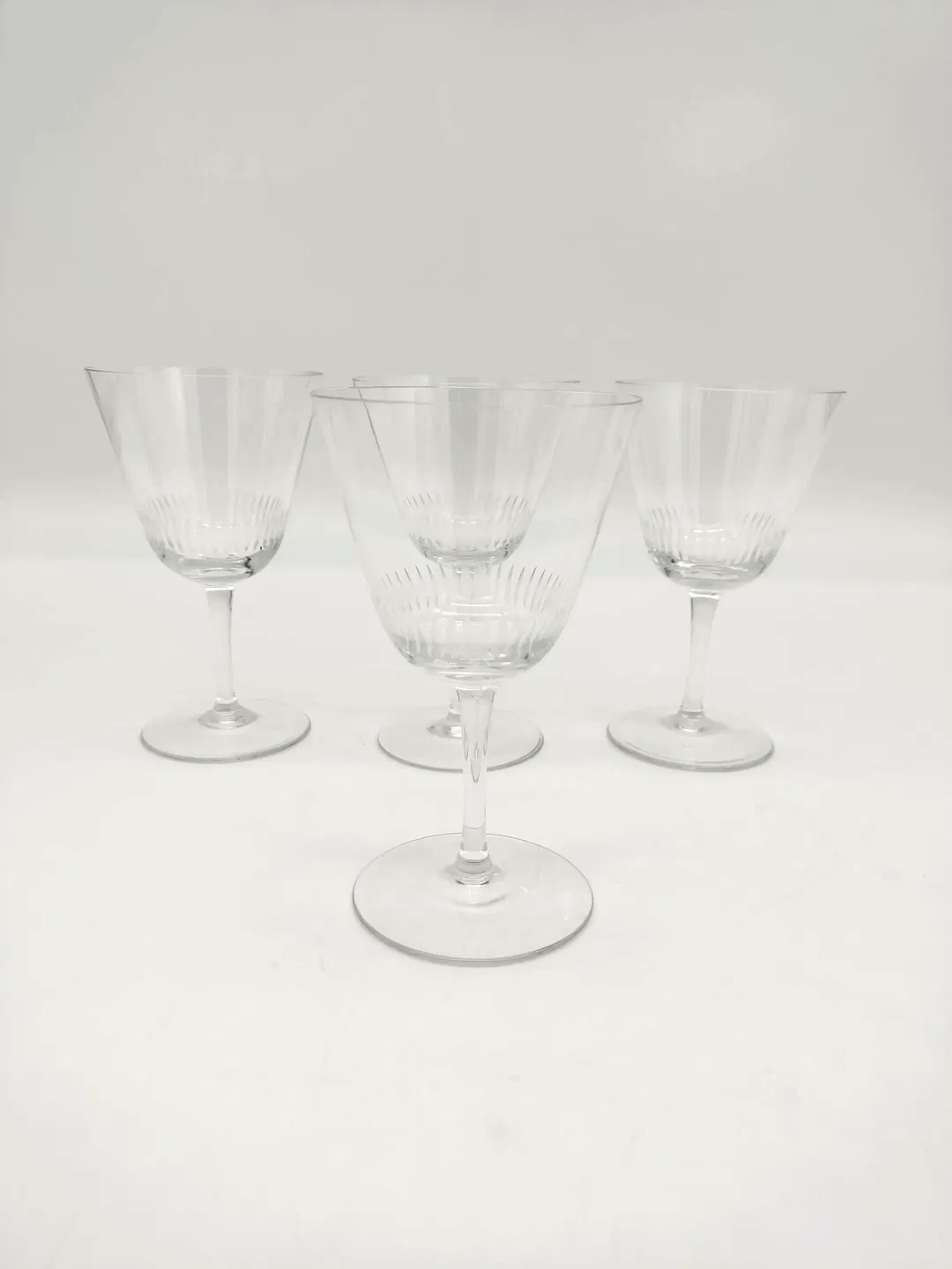 Mid-Century Weingläser geschliffen - 4 Stück - Bild 4