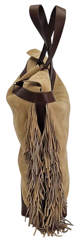 Max V. Koenig Damen Lederhandtasche mit Fransen, braun - Höhe ca. 50 cm  - Bild 2