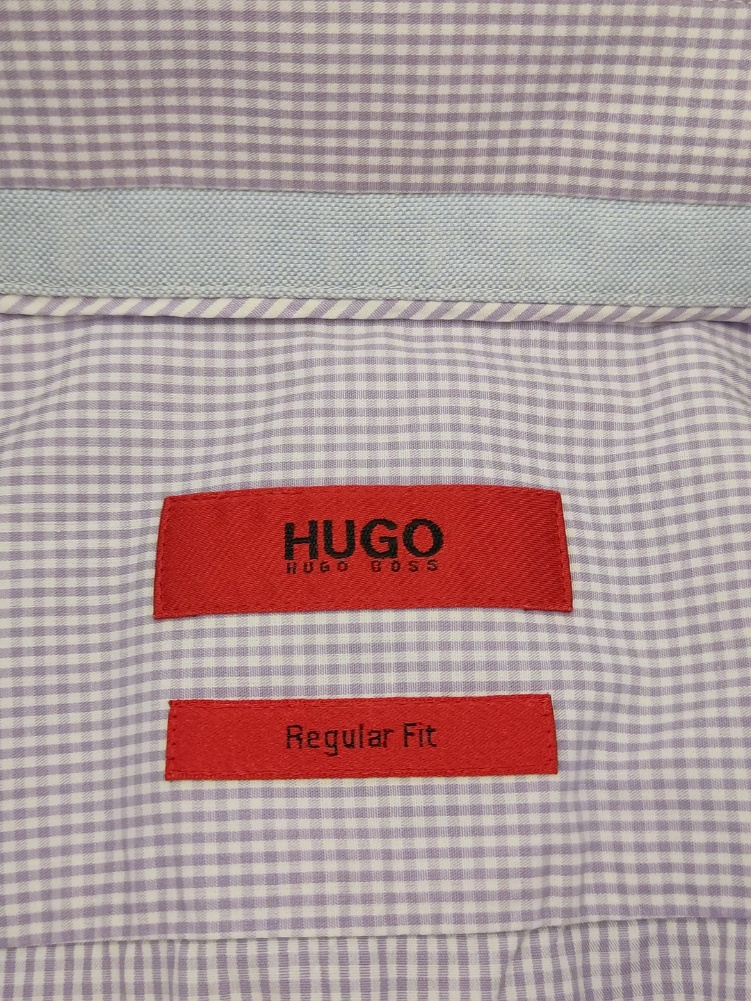Hugo Boss Herren Hemd flieder/weiß kariert Gr. 44 (17.5) – Bild 2