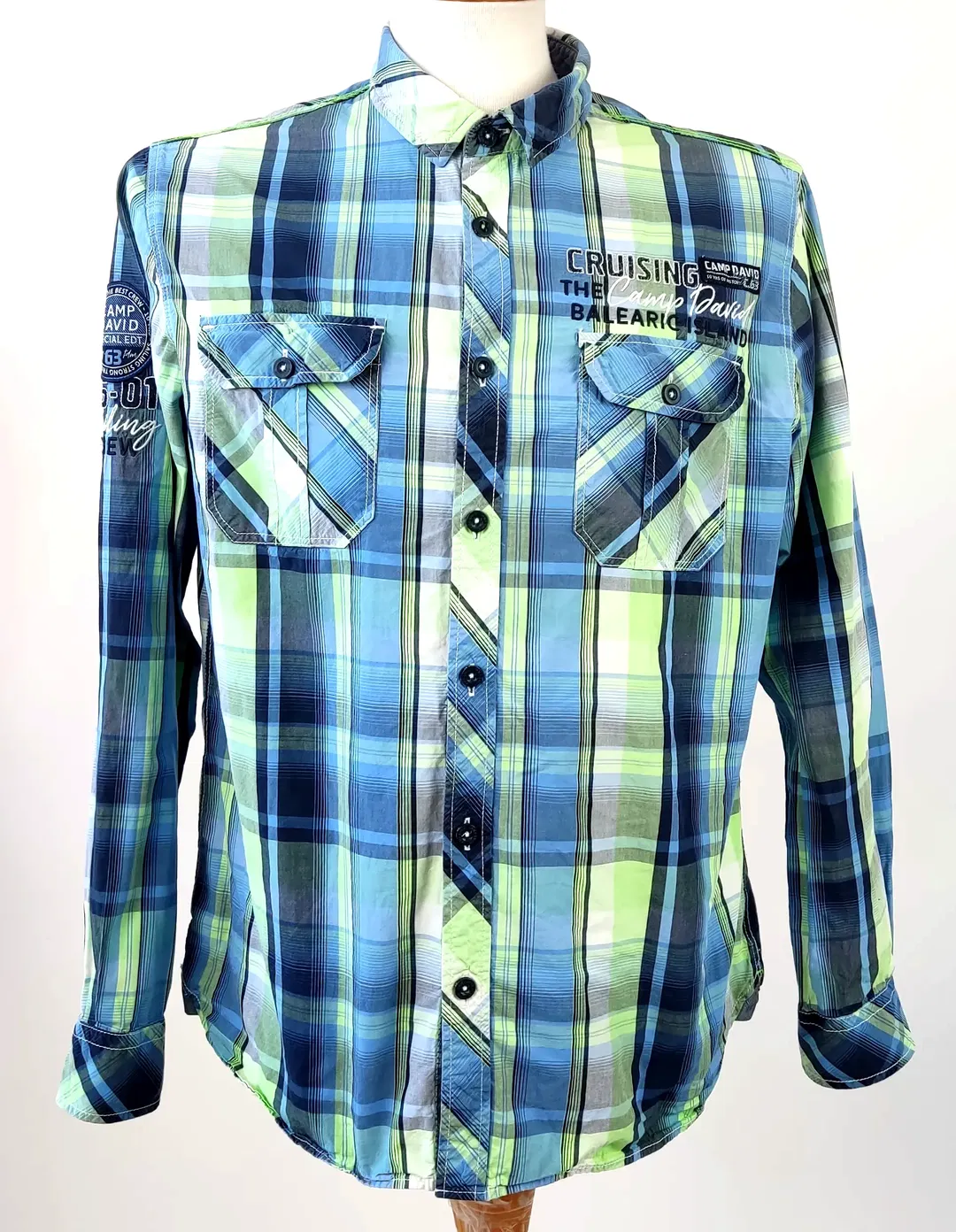 Camp David Herren Langarmhemd kariert - Gr. M - Bild 4