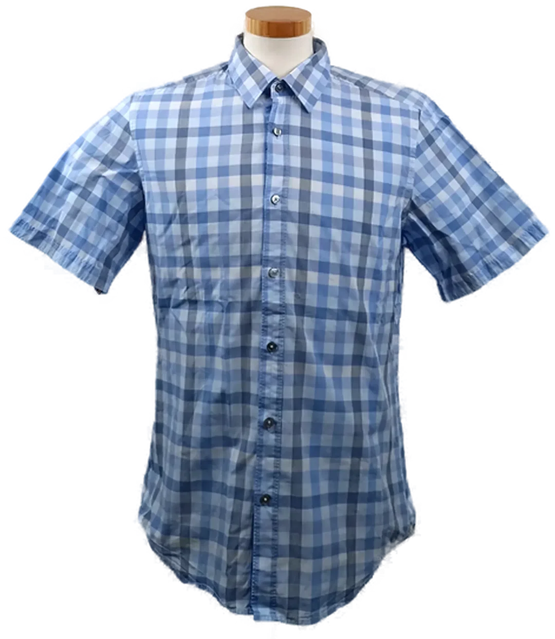 Hugo Boss Herren Hemd blau/grau kariert Gr. M - Bild 4