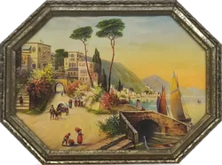 Bild Vintage Drucke Vendig 2 Stück im Rahmen hinter Glas Höhe ca 18cm Breite ca 24cm - Bild 3