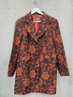 MARC AUREL Damen Vintage Longblazer, rot/braun - Gr. XL – Vorschau 1
