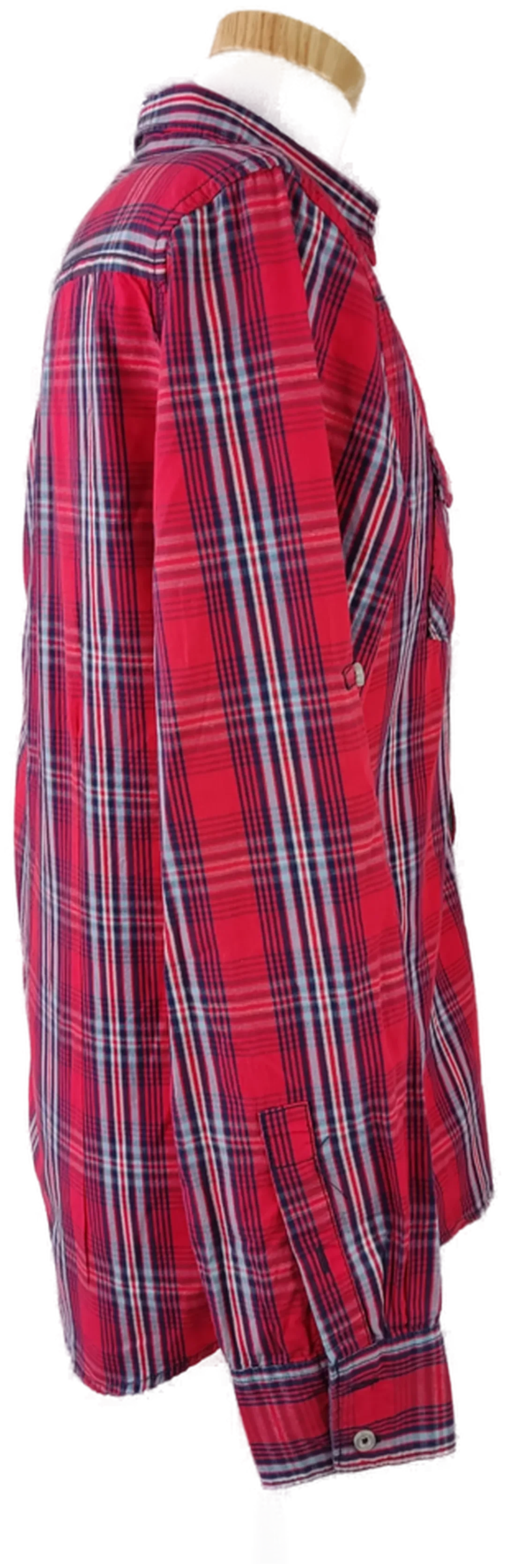 SMOG Herrenhemd rot, kariert - Gr. M (Slim fit) – Bild 2