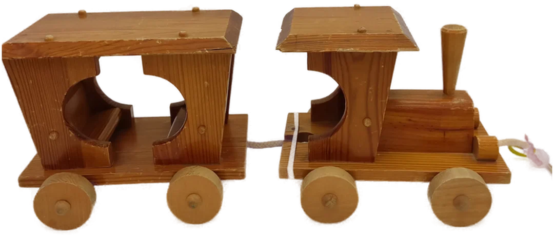 Holzlokomotive mit Waggons – Bild 2
