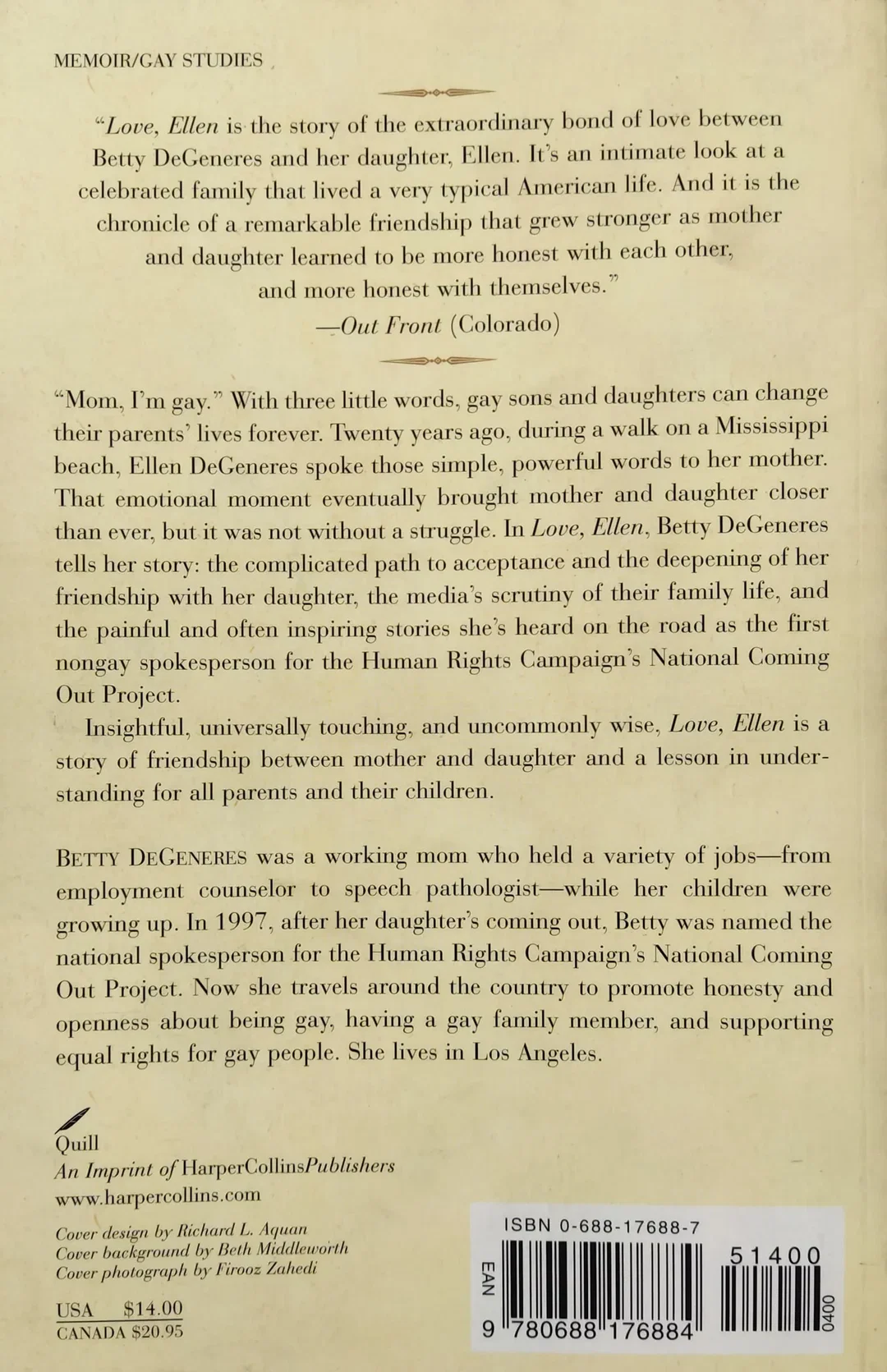 Love, Ellen - Betty Degeneres (signiert) – Bild 3
