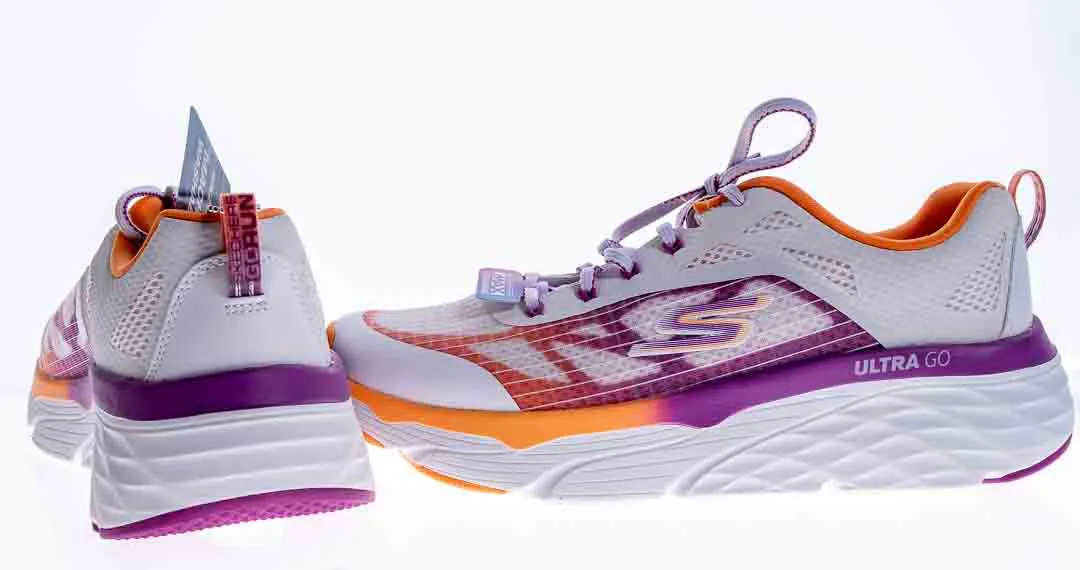 Skechers Max Cushioning Ultra Go Sneakers/Laufschuh in weiß-orange, Größe 39,5 – Bild 3
