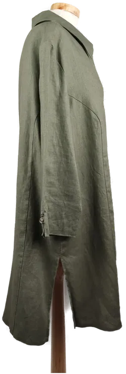 Yoors Damen lang Bluse mit Kragen grün - XXL/44 - Bild 3