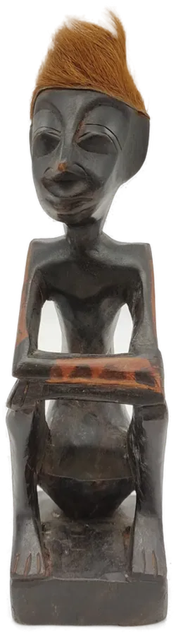 Afrikanische Holzfiguren hockend 2 Stück - Bild 4