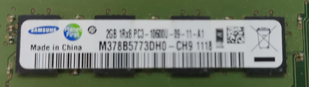Samsung 2GB DDR3 1Rx8 PC3-10600U-09-11-A1 Arbeitsspeicher / RAM  – Bild 2