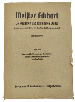 Meister Eckhart Die Deutschen und lateinischen Werke Untersuchungen 1. Band, 1940, antiquarisch - Bild 1