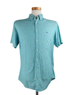 Tommy Hilfiger Herren Kurzarmhemd, blau - Gr. S - Bild 1