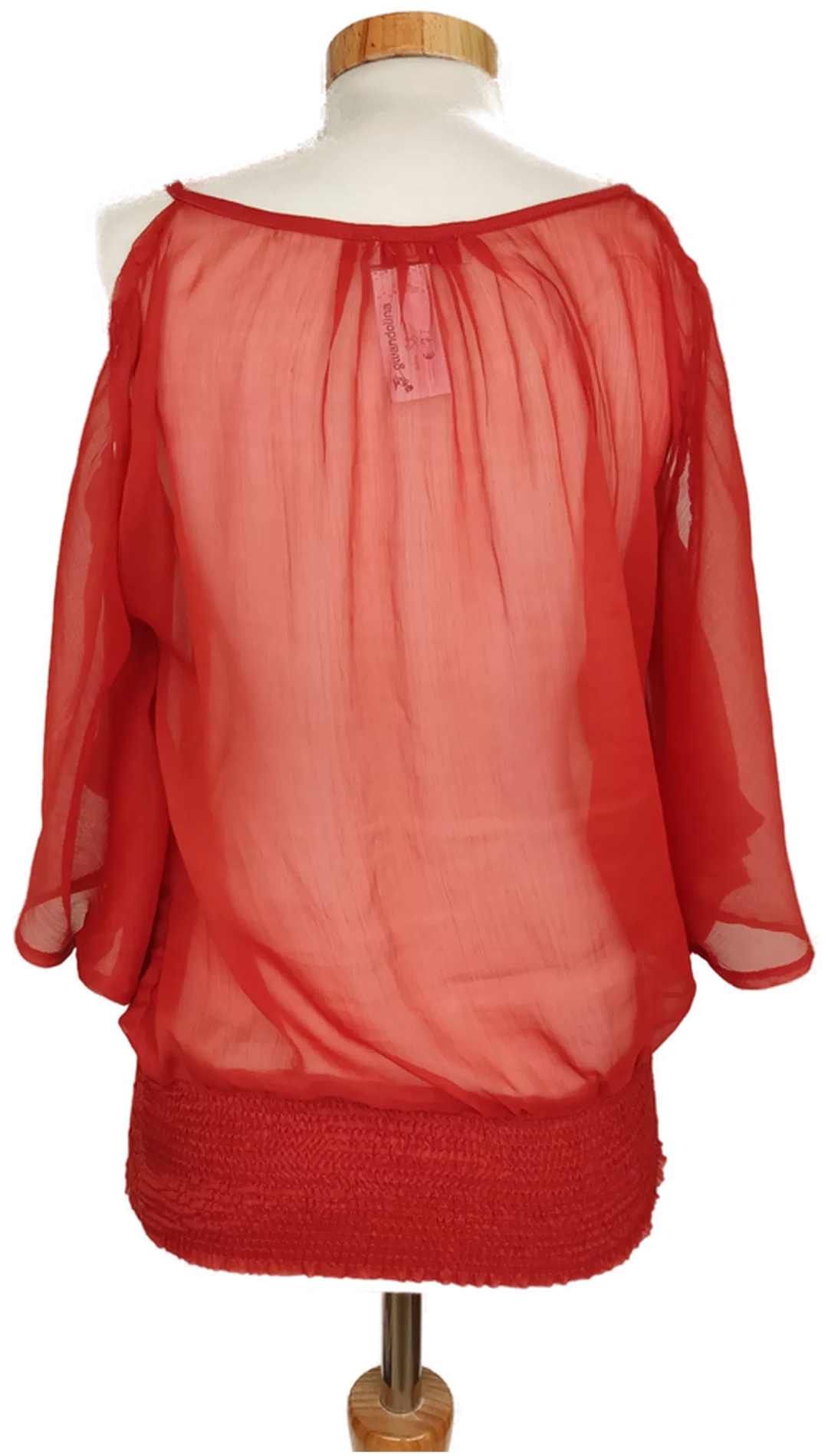 Orsay Damen Bluse rot transparent und schulterfrei - S/36 – Bild 2