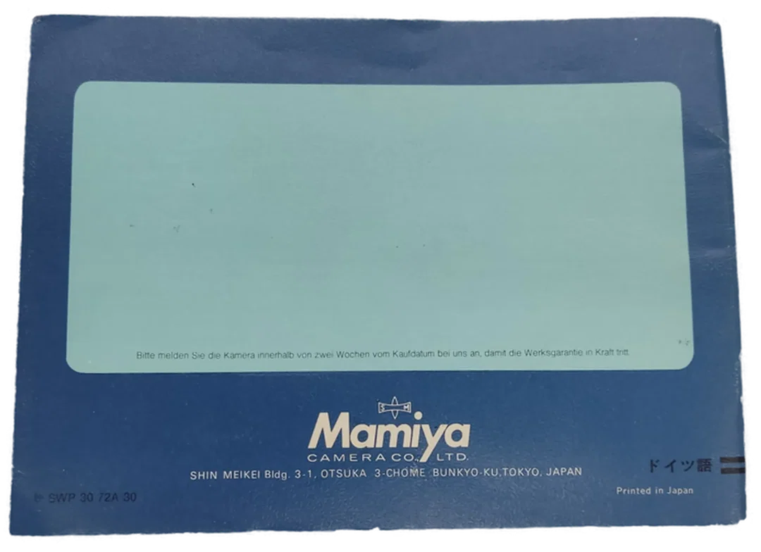 Mamiya / Sekor  Beschreibung Kamera Auto XTL – Bild 2