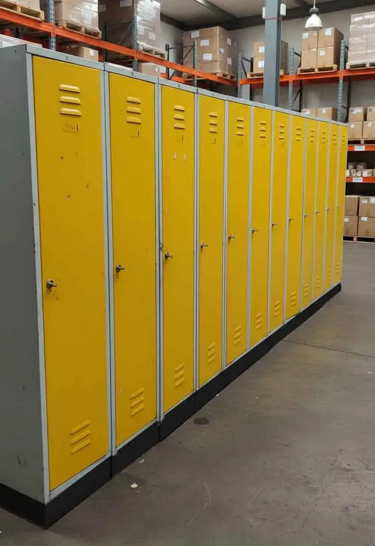 Schrank Spind aus Metall, gelb – Werkstatt Spind 2-türig 83x50x180 cm - Bild 1