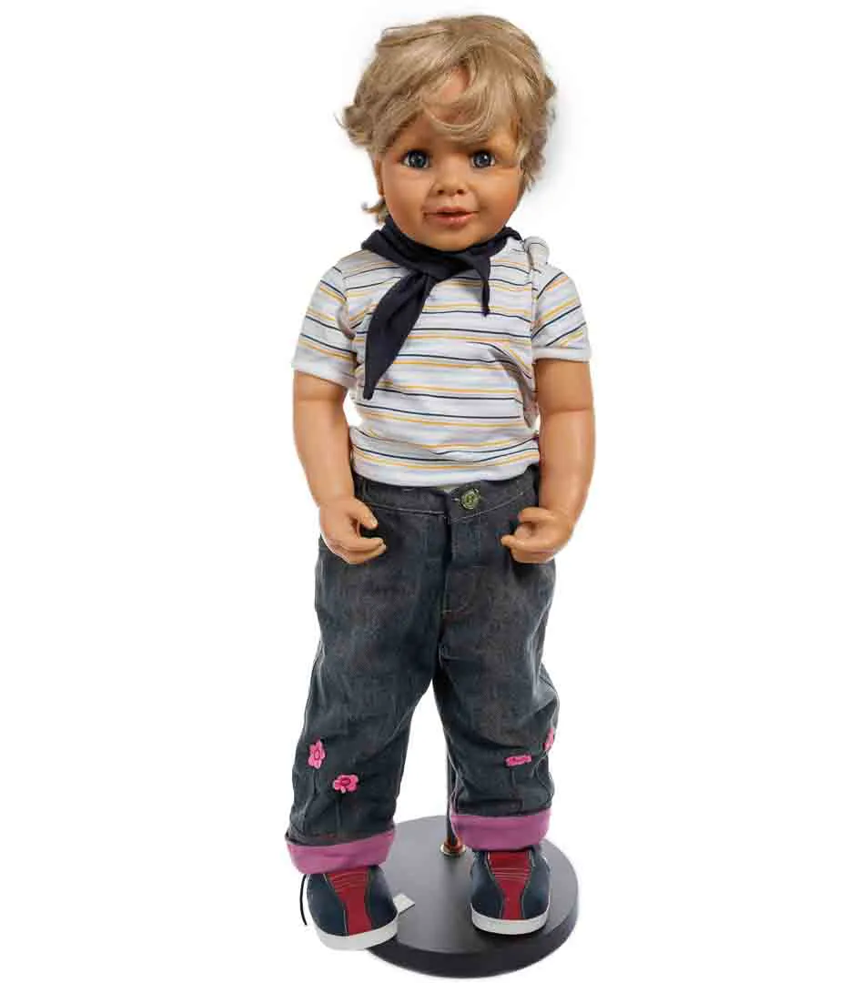 2 Große Künstlerpuppen – Mädchen & Bub – ca. 100 cm & 80 cm – Ideal als Auslagenpuppen für Kinderbekleidung – Bild 2