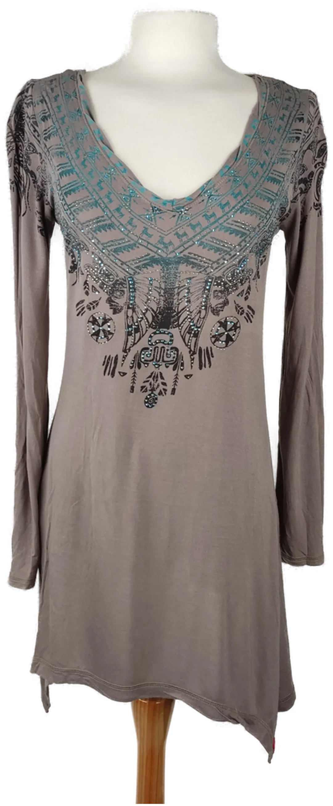 Damen Longshirt edc By Esprit Bedruckt Gr. 40 | Strass Schatz - Bild 4