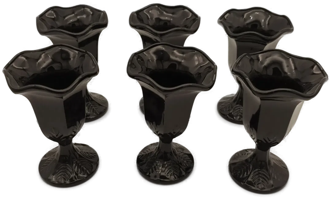 6 Gläser für Dessert und Eis, schwarz, Weihnachten - Bild 1