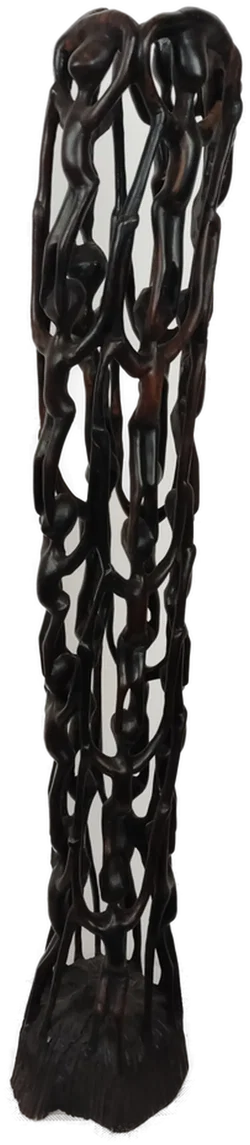  Makonde Lebensbaum Ebenholzfigur schwarz - 94 cm – Vorschau 2