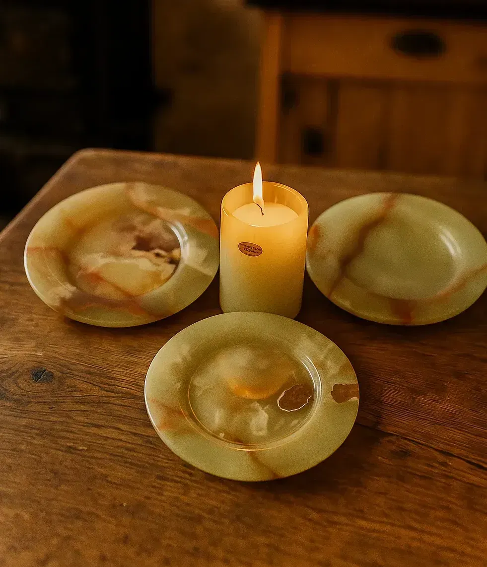 Onyx Set mit Tellern & Kerzenhalter  - Bild 1