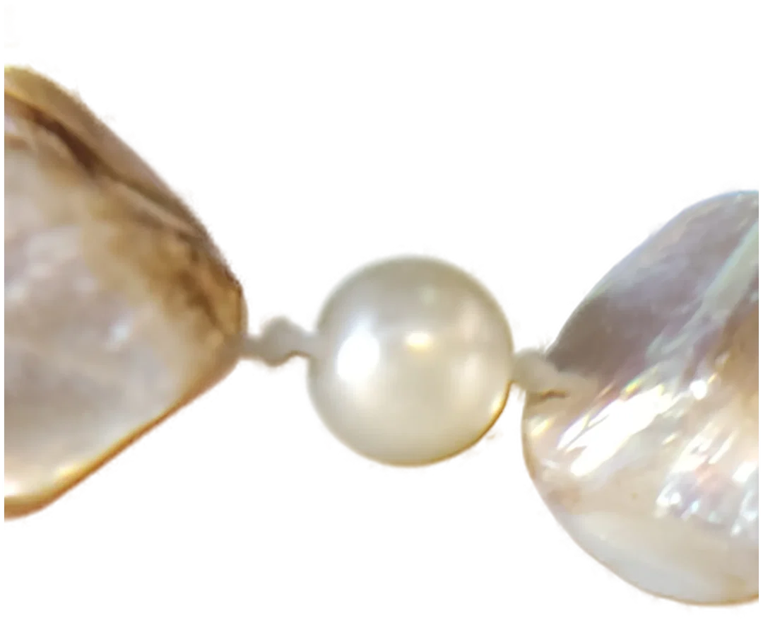 Handgeknüpfte Muschel-Perlenkette  – Bild 8