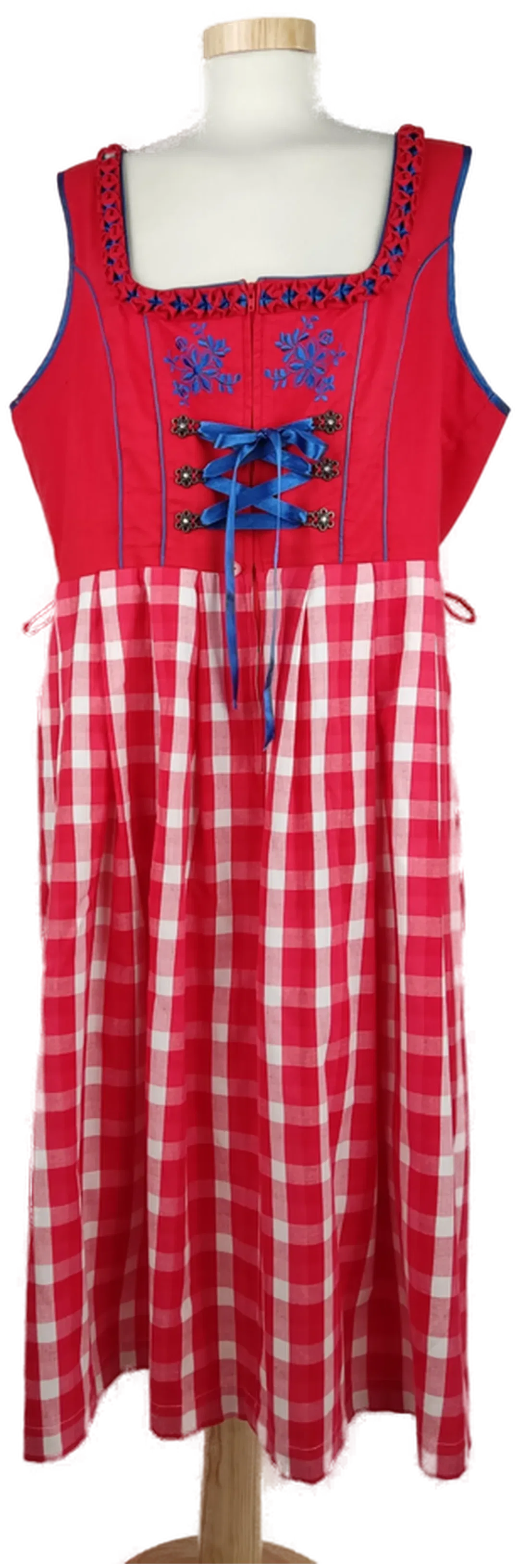 Dirndl 'Emilia Lay' rot/blau, Größe 46 – Bild 4