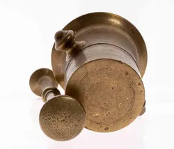 Vintage Apotheker Messing Mörser mit Stößel - Bild 2