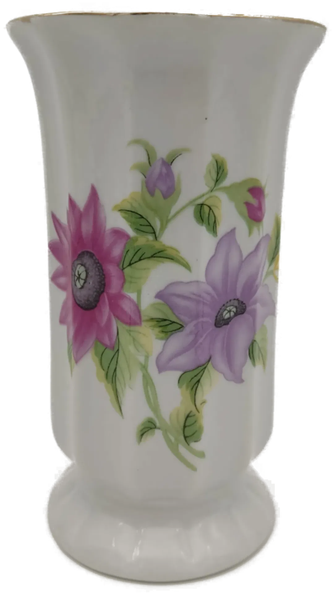 Porzellan - Vase mit Blumendekor - Bild 1