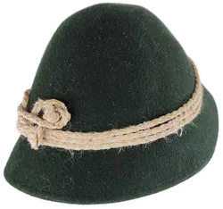 Kinder - Trachtenhut, tannengrün mit beiger Kordel - Bild 2