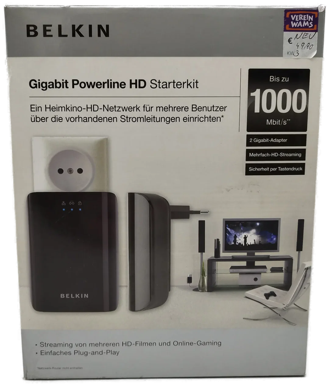BELKIN Gigabit Powerline HD Starterkit - Originalverpackt - Bild 1