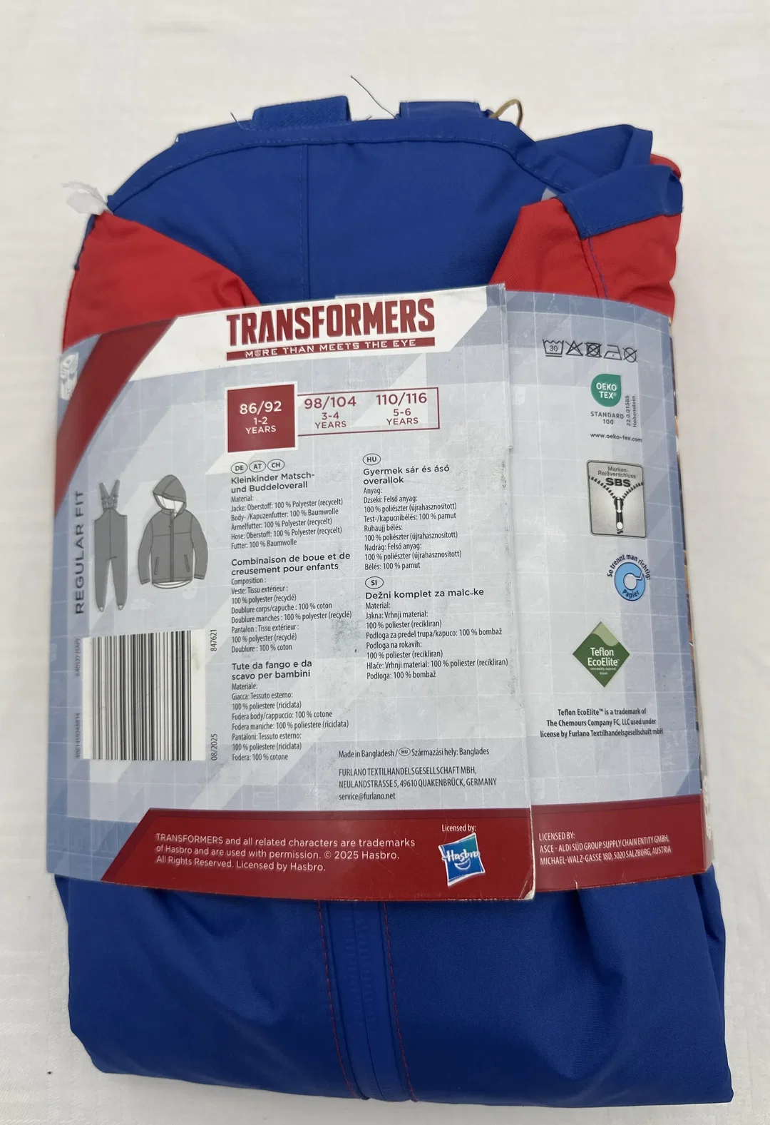 Transformers - Kleinkinder Matsch- und Buddeloverall - Gr. 86/92 – Bild 2