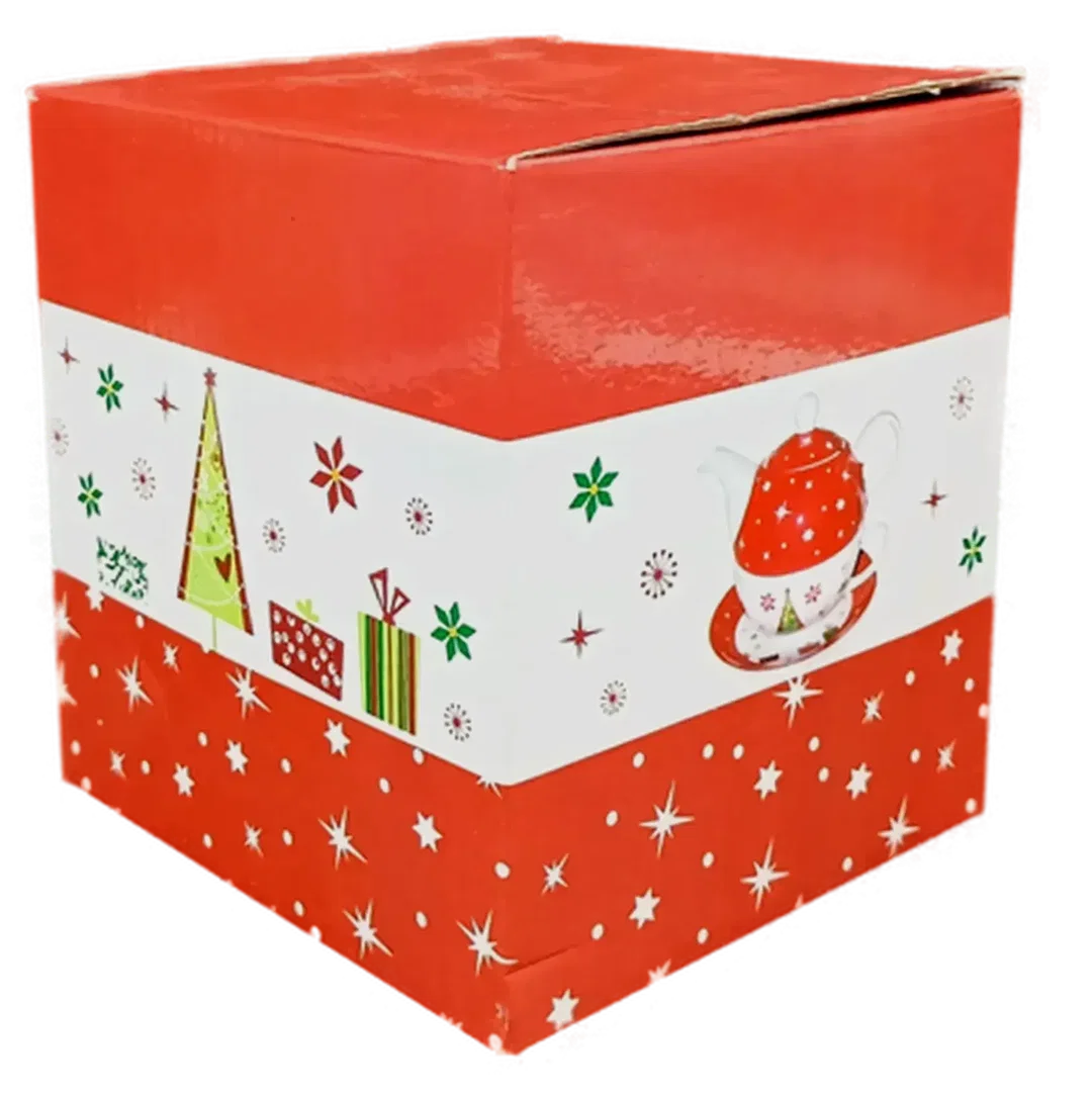 Teekanne & Teetasse mit weihnachtlichem Motiv  – Bild 3