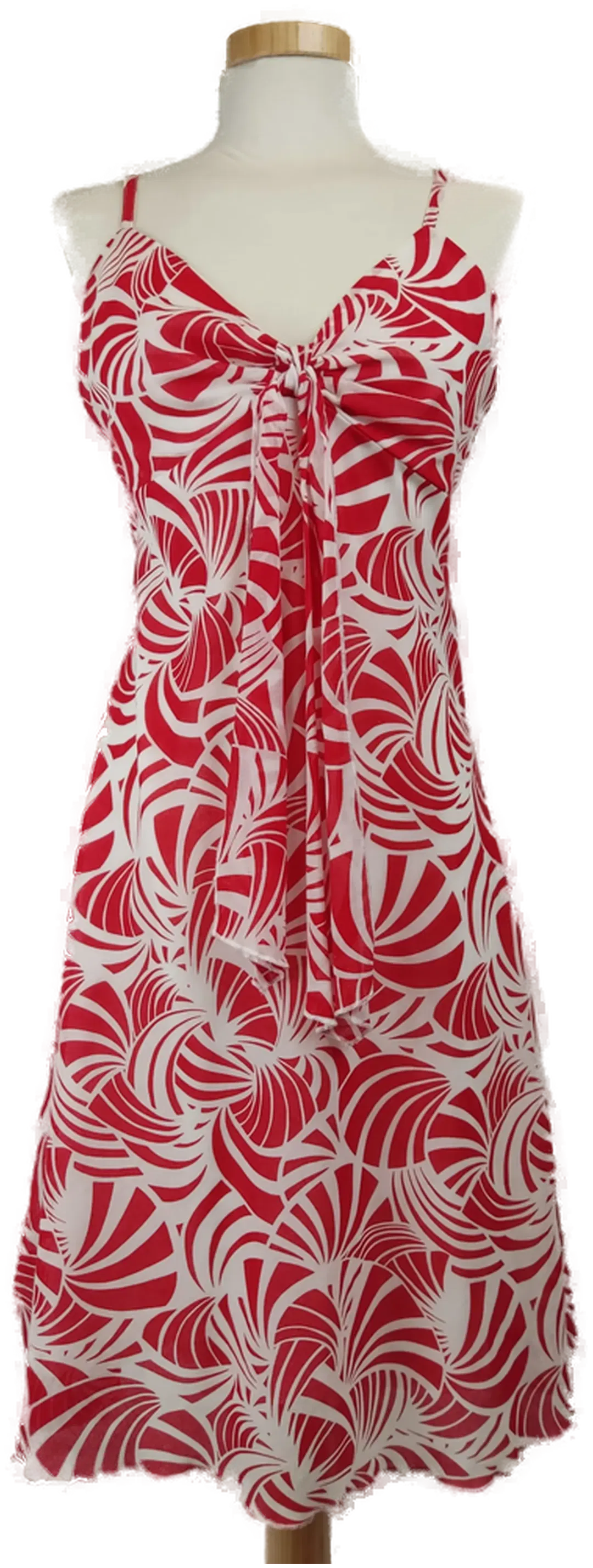 Yokoo Damen Sommerkleid midi  rot-weiß gemustert - M / 38 - Bild 1
