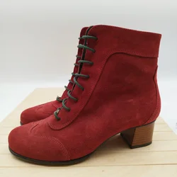 Deerberg Damen Schnürstiefelletten – rot – Größe 39 – Vorschau 2