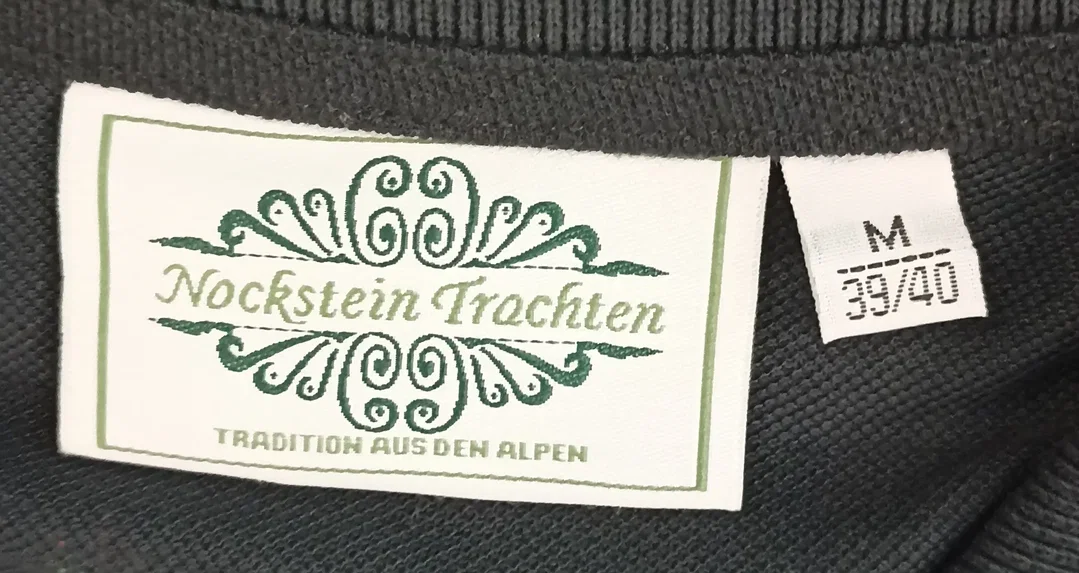 Nockstein Trachten Herrenpoloshirt schwarz gemustert Gr. M – Bild 3