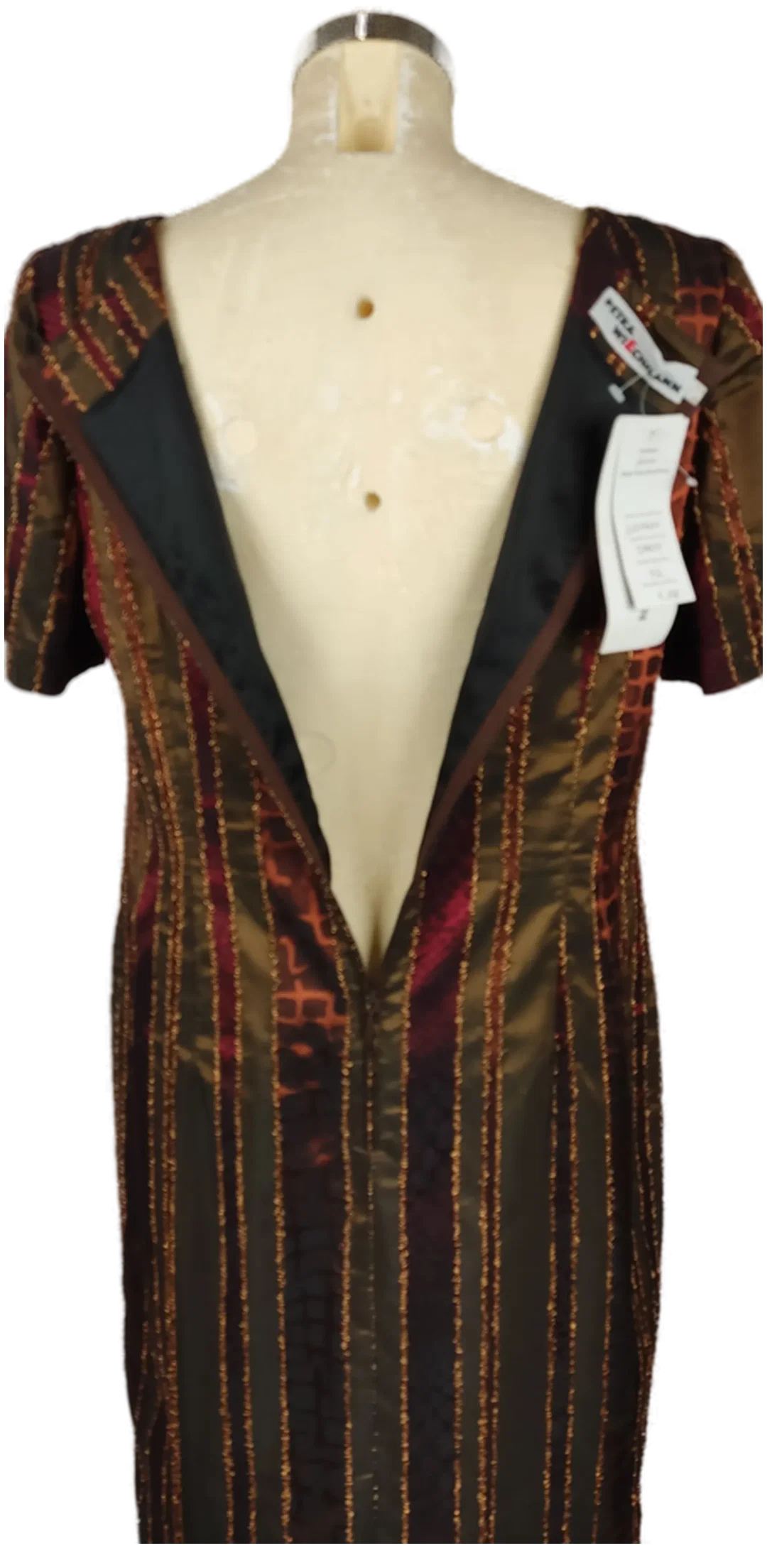Maxi-Abendkleid Bronzestreifen | Petra  Wiechmann Euro 42 – Bild 5