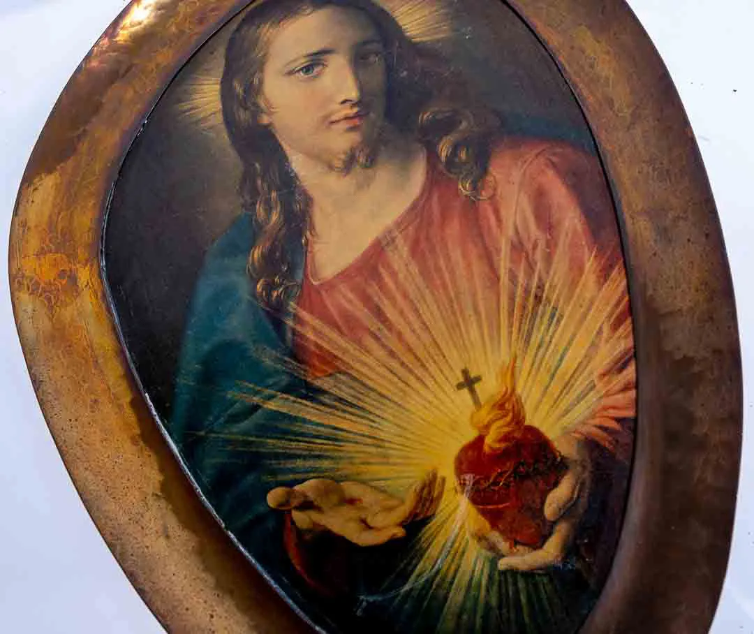 Christus Bildnis mit Messing-Rahmen – Bild 3