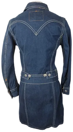 Levi's Type1 Jeanskleid Ärmellos mit passender Denim Truckerjacke dunkelblau - XS/34 - Bild 2
